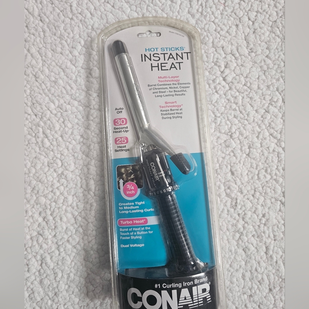 CONAIR Hot Sticks Instant Heat 3/4" Curling Iron - Dual Voltage 25 Heat Settings